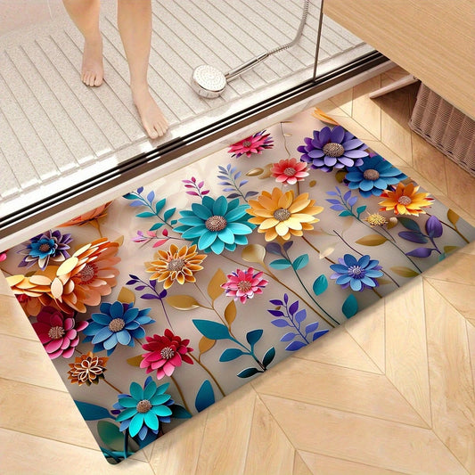 1pc multi-color floral print design mat