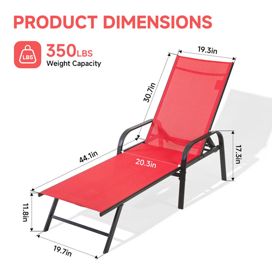 JHK Folding Portable 8-legged Beach Chair Outdoor Sun Chairs with Armrests Metal Frame Lounge Recliner Chair for Patio Backyard