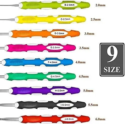 9-Piece Ergonomic Crochet Hooks