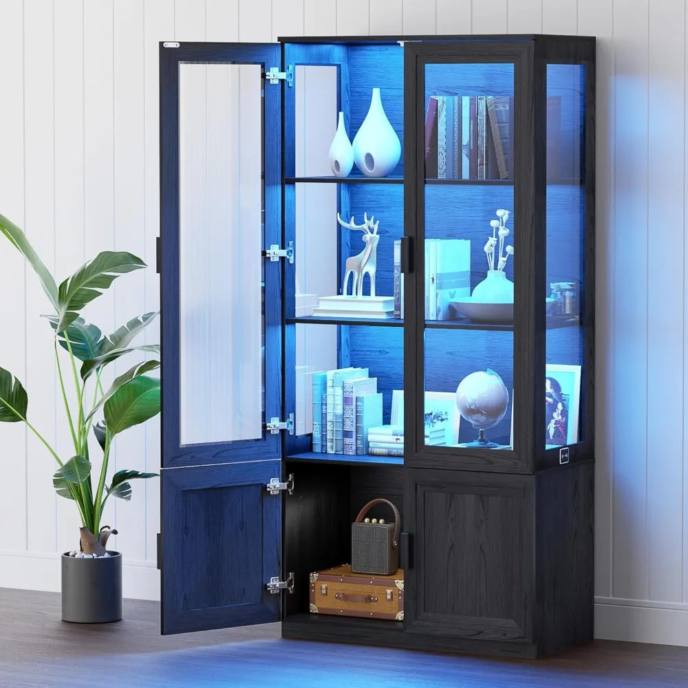 67-Inch Tall Acrylic Door Display Cabinet with Storage