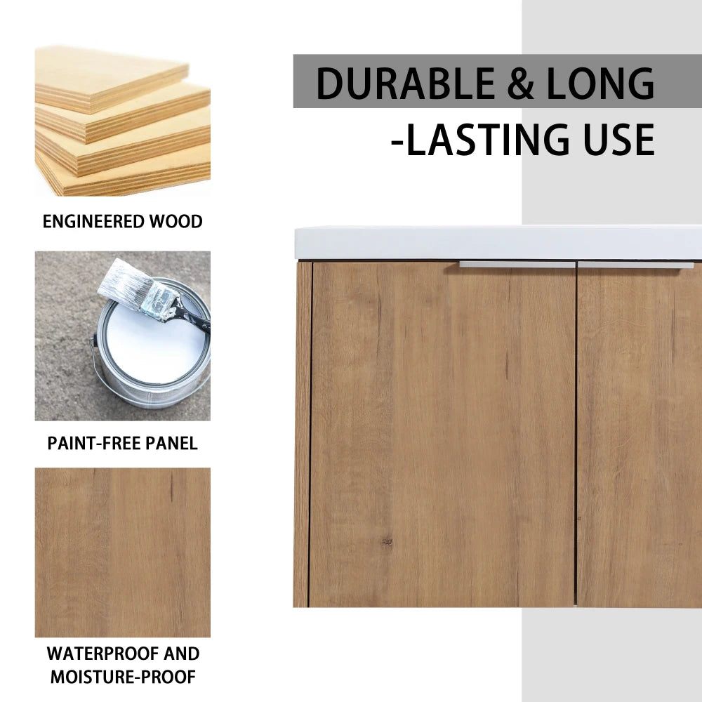 30" Wall-Mounted Bathroom Vanity