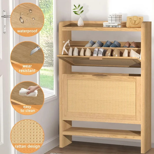 Thicken Rattan Shoe Cabinet