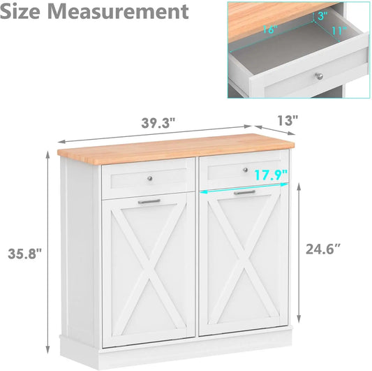 Double Tilt Out Trash Cabinet