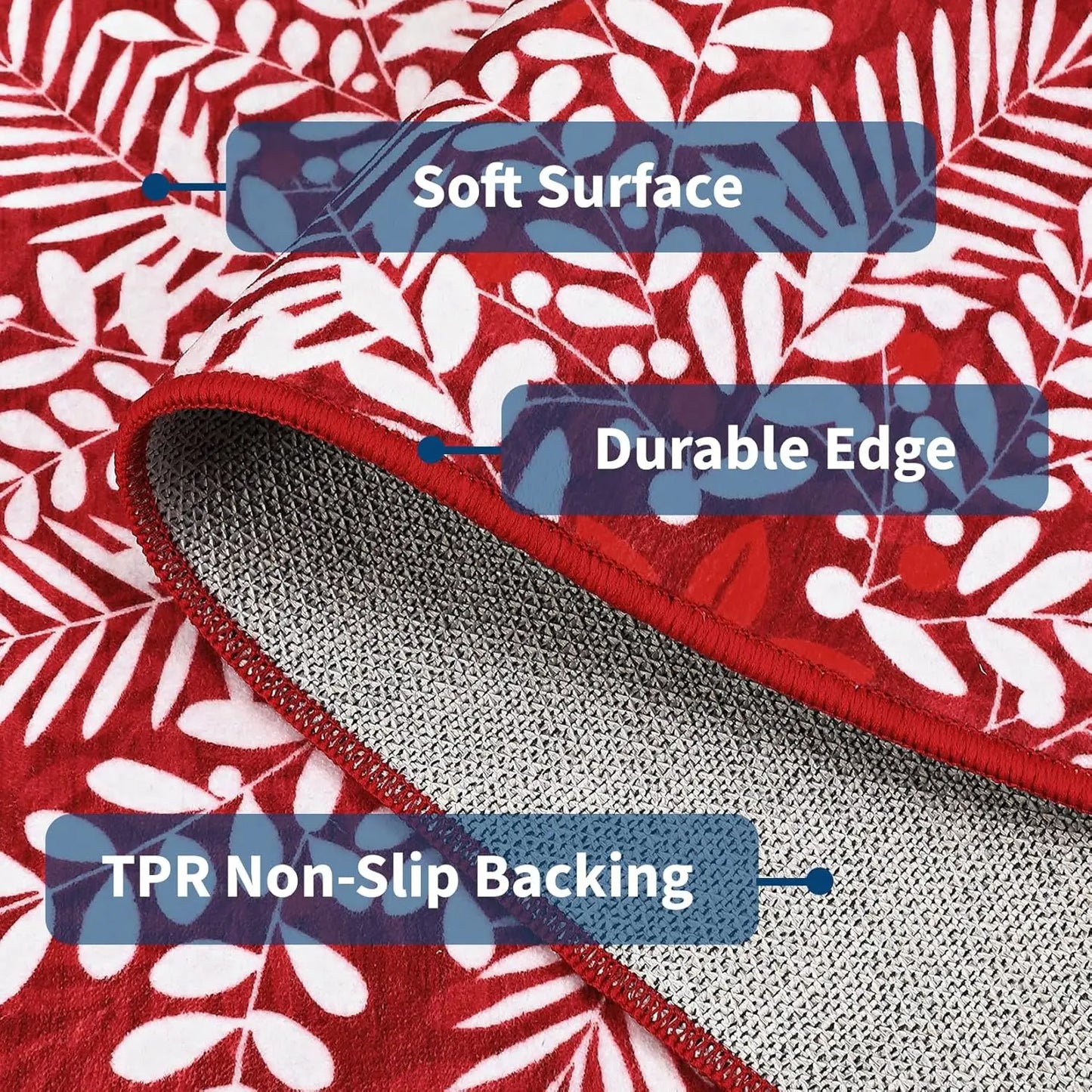 Christmas Snowflake Washable Area Rug Soft