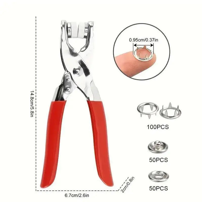 100pcs , Metal Color Pliers Snap Button Claw