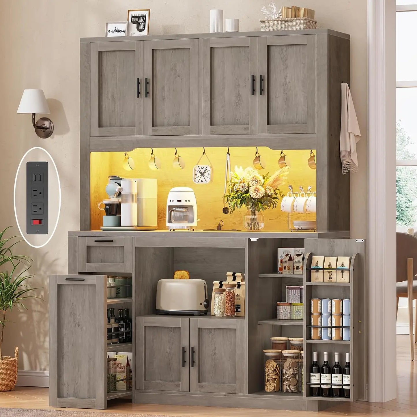 71 Inch Wide Pantry Cabinet
