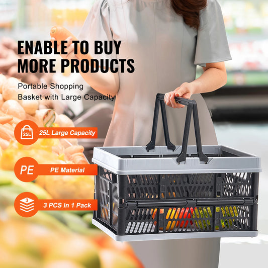 3pcs Foldable Storage Basket Collapsible