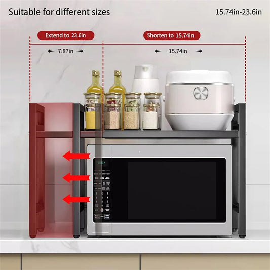 Adjustable Space-Saving Microwave Rack