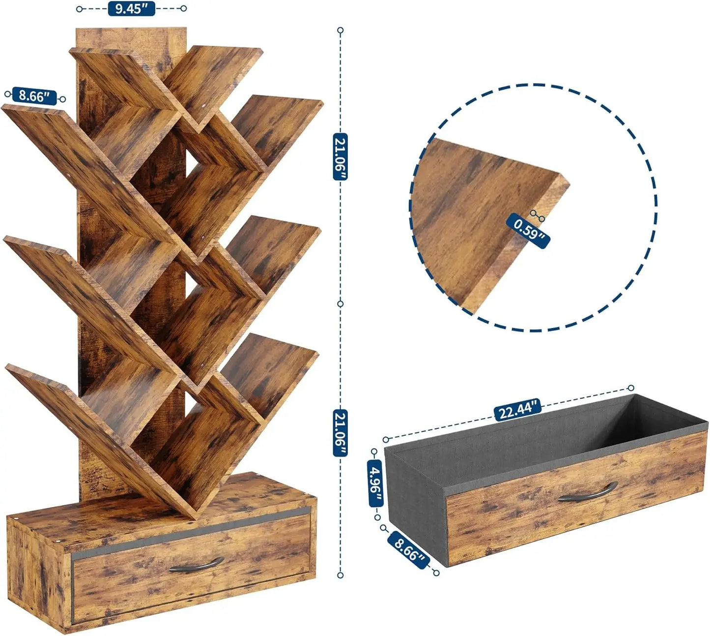 Tree Bookshelf with LED Lights