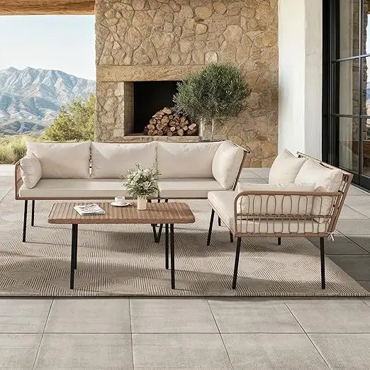 4-Piece Wicker Patio Furniture Set