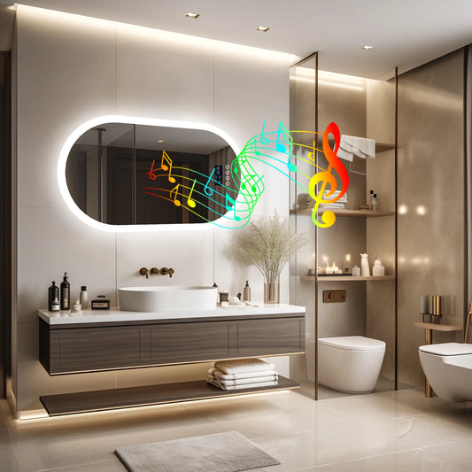 20x32” Led Lighted Bluetooth Mirror