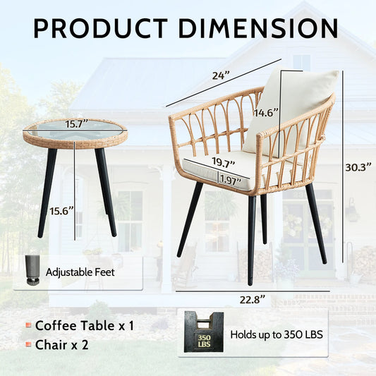 3 Piece Patio Porch Furniture