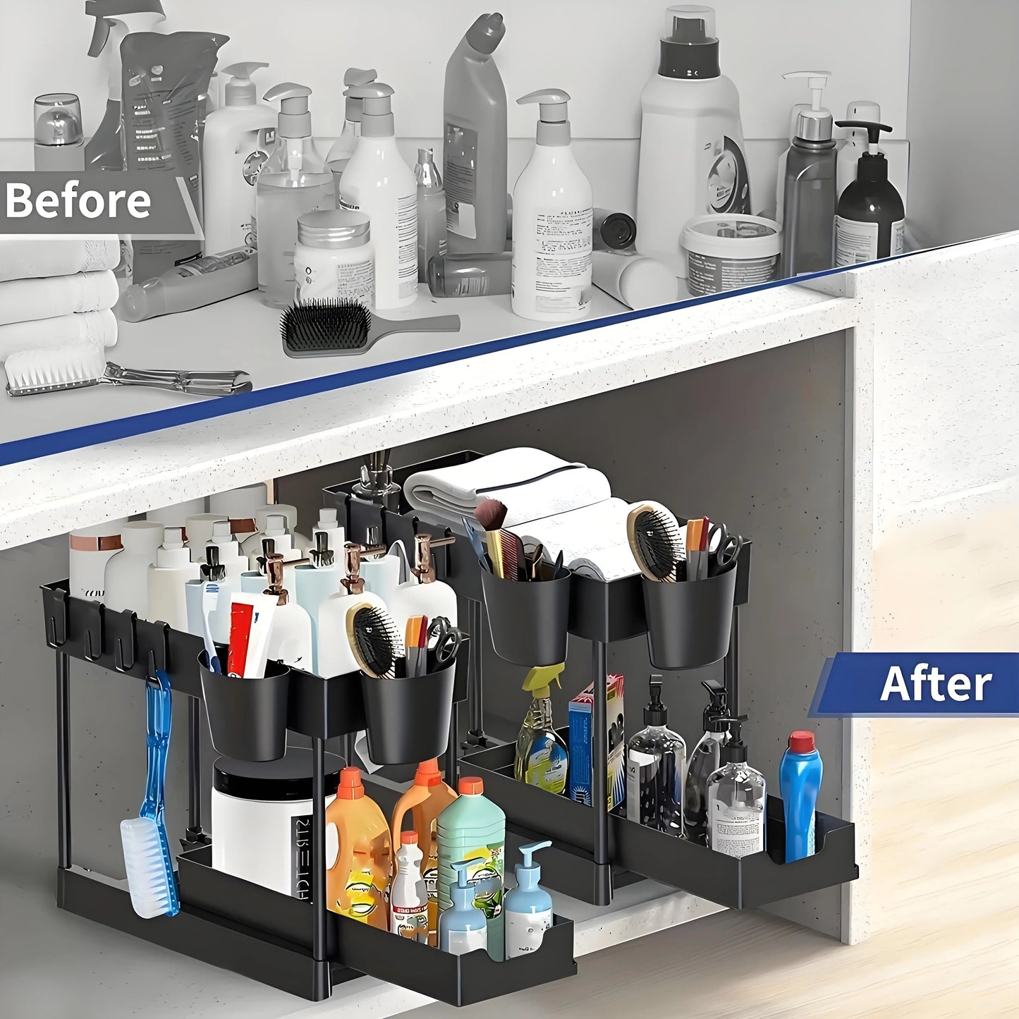 2-Pack Under Sink Shelves
