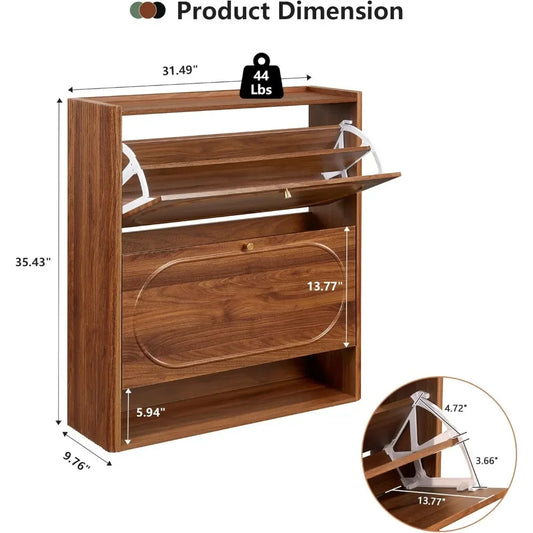 Set of 1-2 Fluted Shoe Cabinets