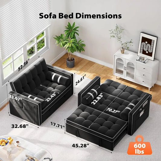 3 in 1 Sleeper Sofa Bed, Convertible