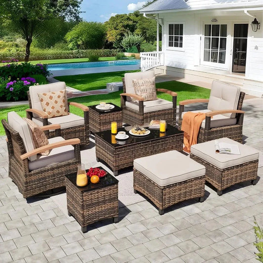 9 Pieces Outdoor Patio Furniture
