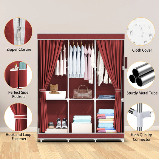 51-Inch Portable Closet Wardrobe