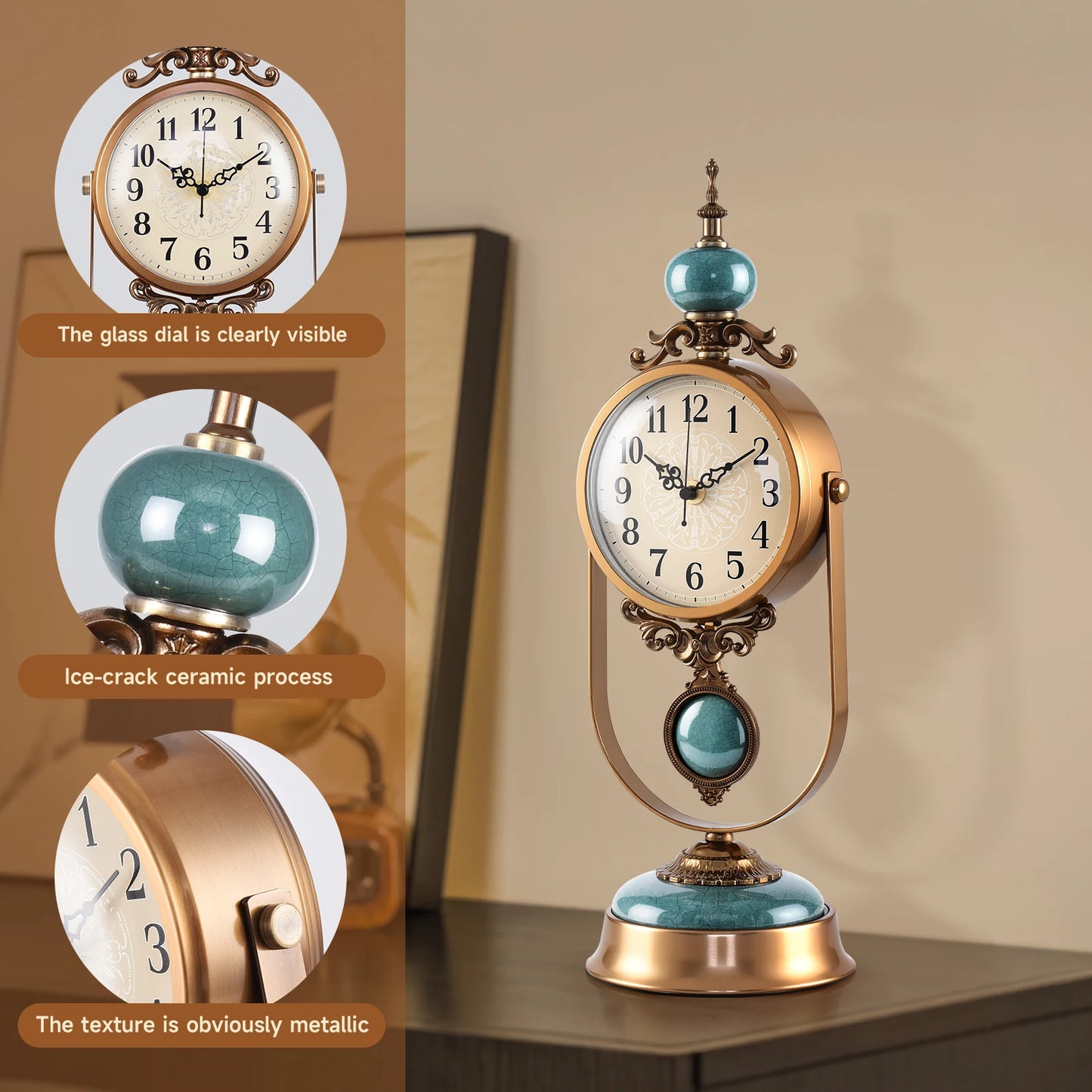 Vintage Fireplace Mantel Clock