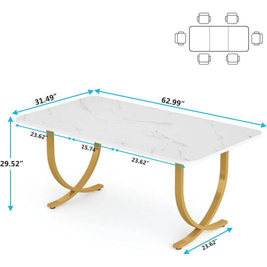 Rectangular Dining Table for 4 to 6