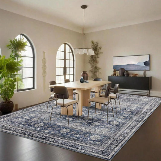 Area Rug Floral Distressed