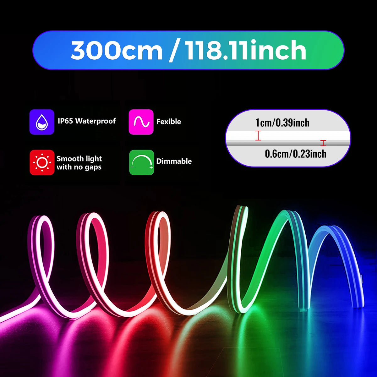 10M/5M/3M Neon WIFI RGB Led