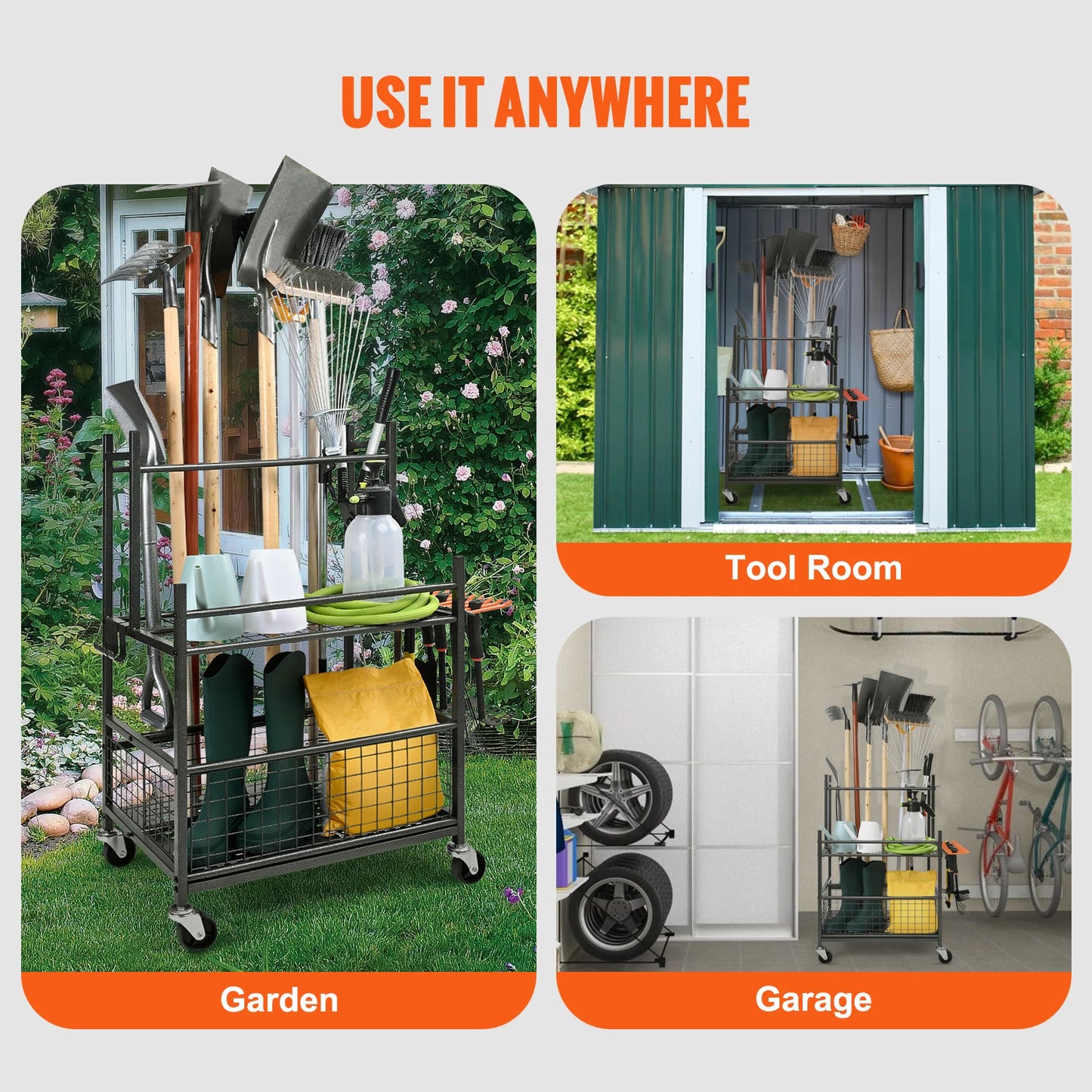16 Slots Garden Tool Organizer
