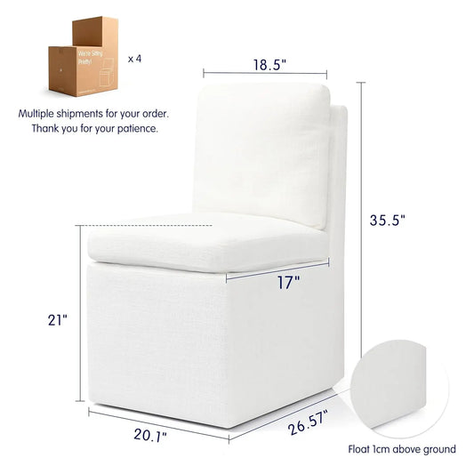 Set of 4 Dining Chairs with Casters