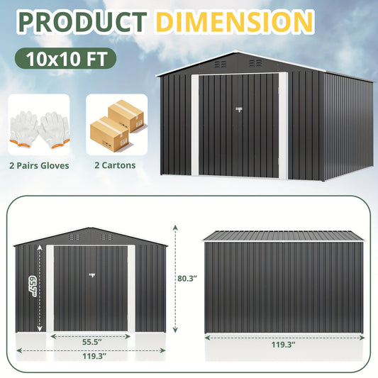 10x10~12x18FT Metal Storage