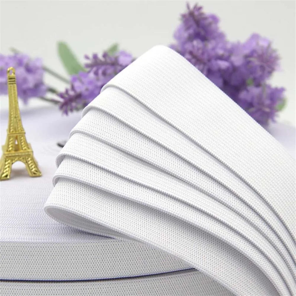 Flat Elastic Band Black White Rubber Band