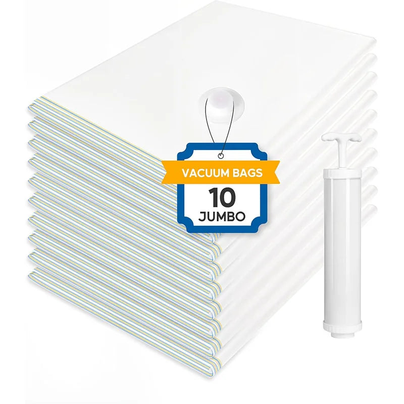 Vacuum Storage Bags (Jumbo 8 /10 Pack)
