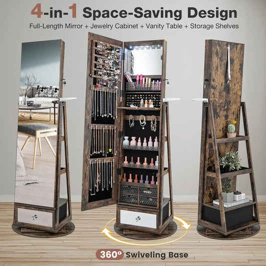 360° Swivel Jewelry Cabinet
