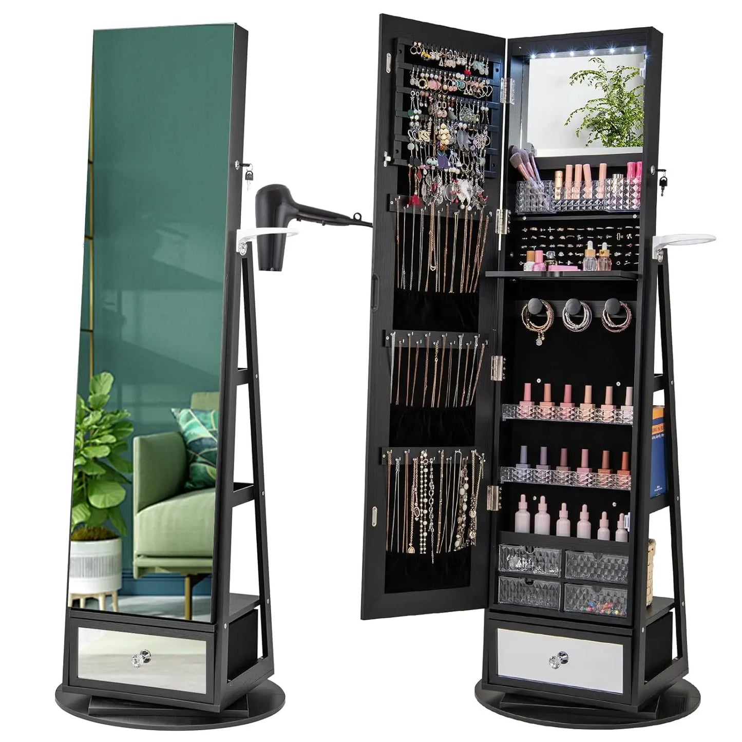 360° Swivel Jewelry Cabinet
