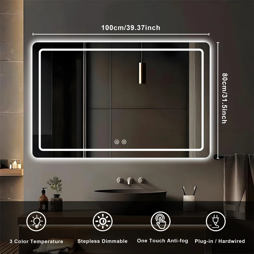 32x40 inch LED Bathroom Mirror