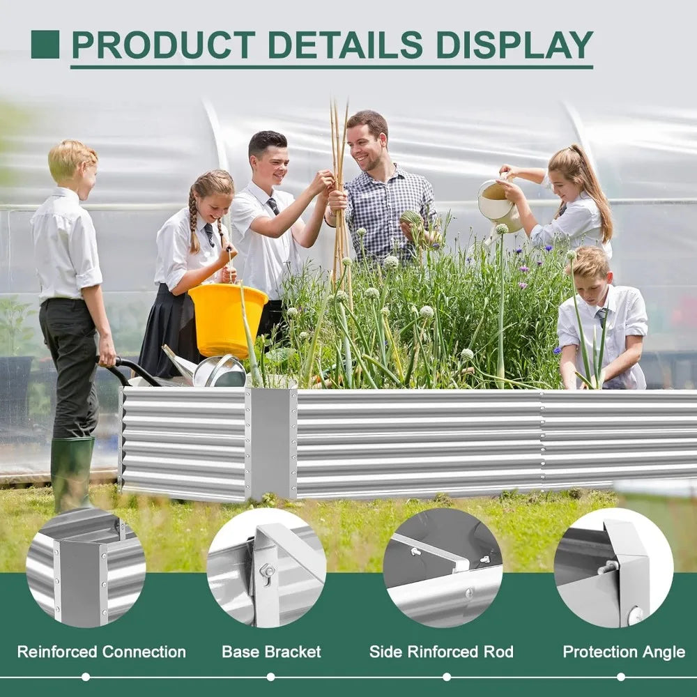8×4×2 ft Galvanized Garden Bed Kit