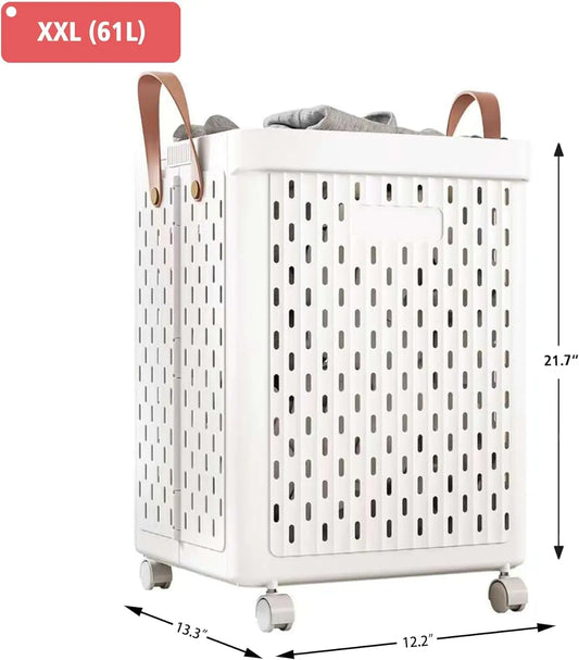 Laundry Basket with Wheels and Handle