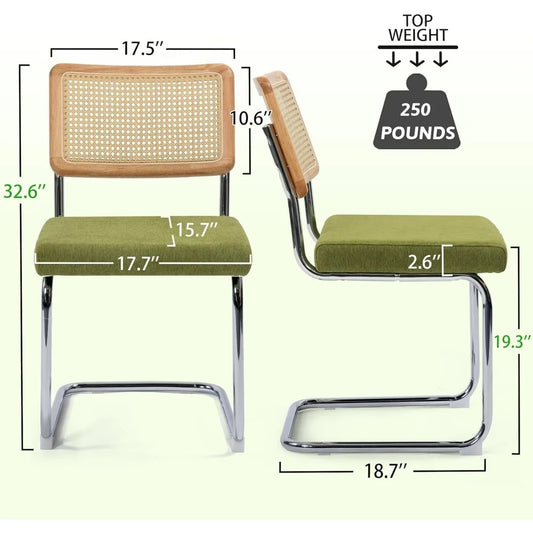 Modern Cane Dining Chairs, Set of 4