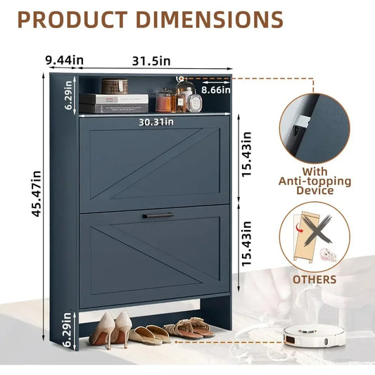 Freestanding Shoe Storage Cabinet