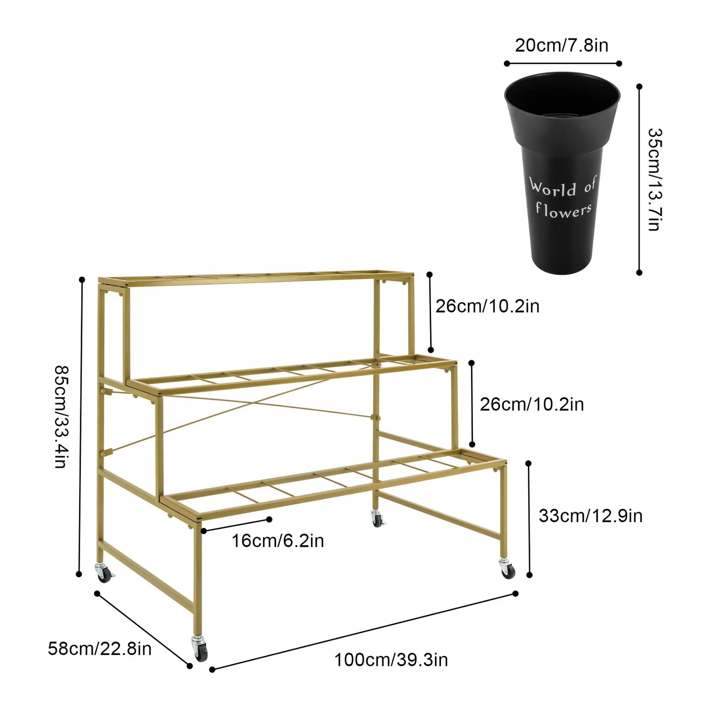 3 Layers Flower Display Stand