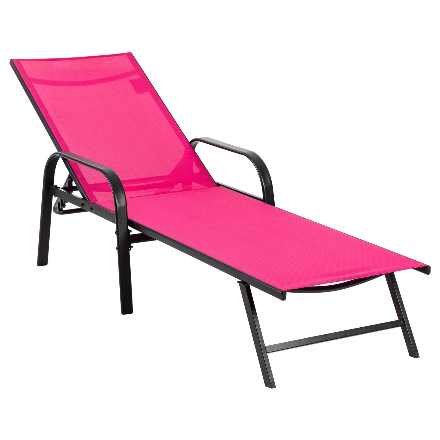 JHK Folding Portable 8-legged Beach Chair Outdoor Sun Chairs with Armrests Metal Frame Lounge Recliner Chair for Patio Backyard