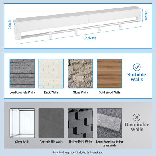 Extendable Foldable Wall Clothes Dryer