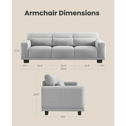 89" Sofa, 3 Seater Couch