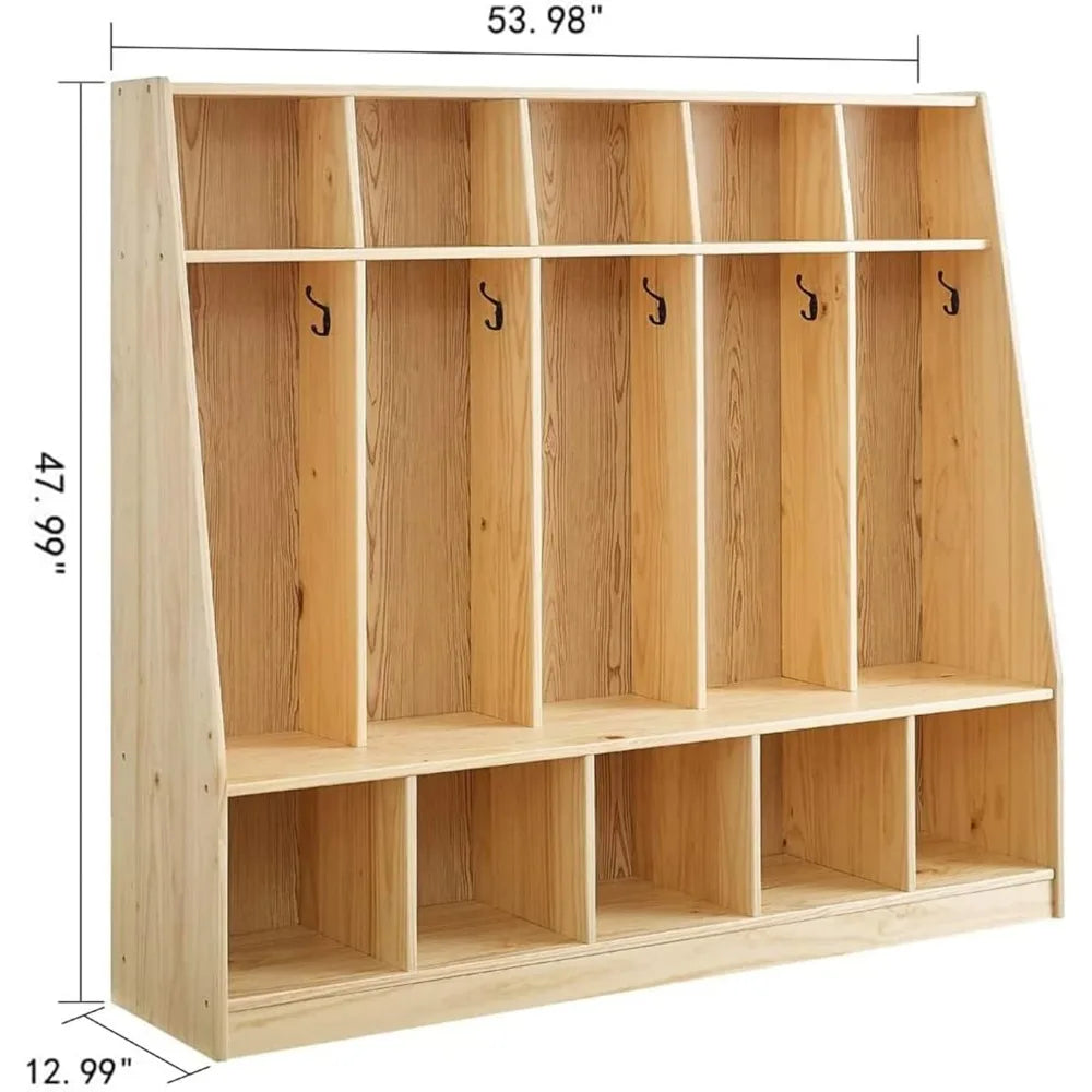 5-Section Coat Locker & Backpack Hanger