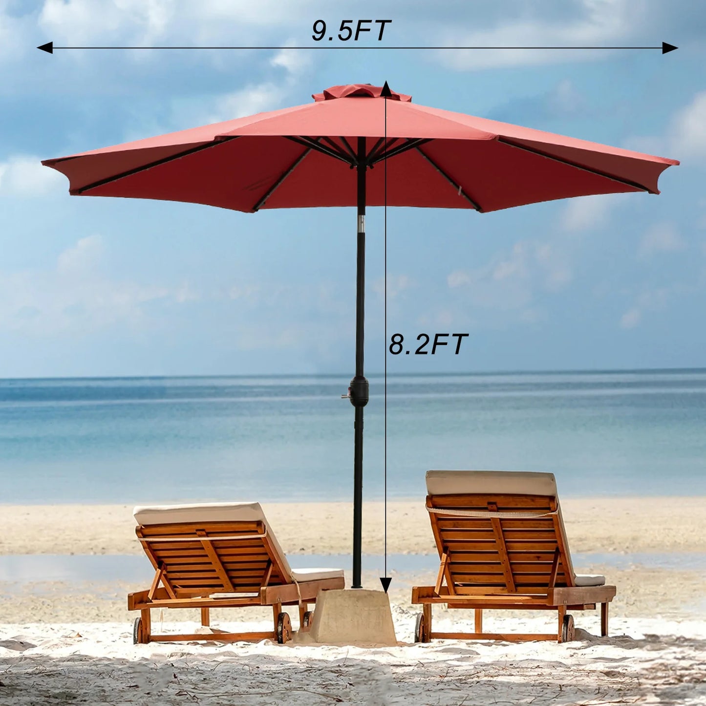 10FT Solar Patio Umbrella