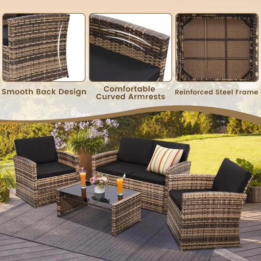 4 Piece Patio Conversation Set