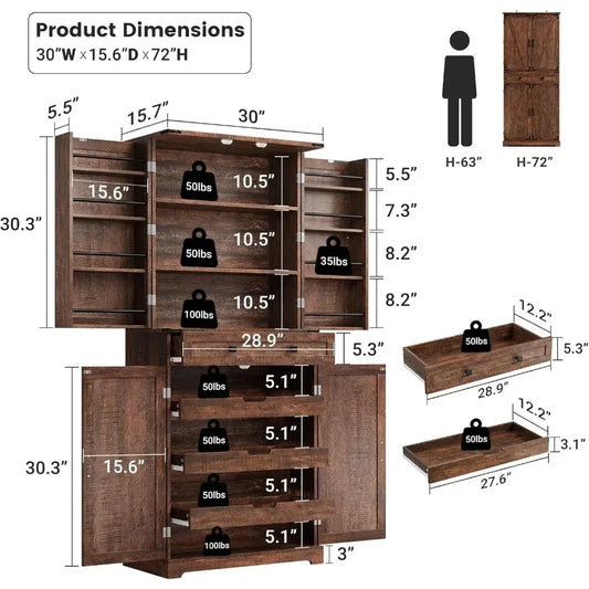 Tall Kitchen Pantry Cabinet Storage