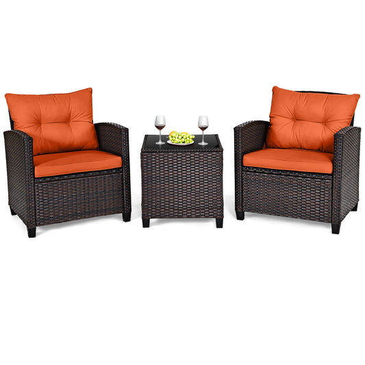 3 PCS Patio Rattan