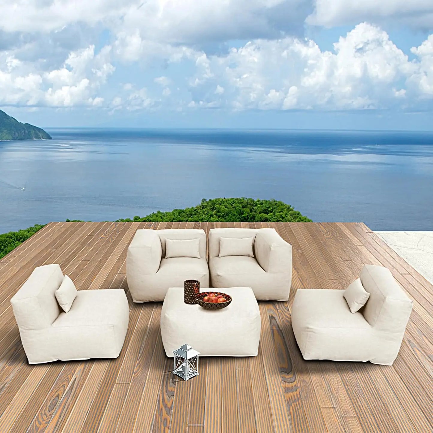 Patio Furniture Set Bean Bag 9 Pieces