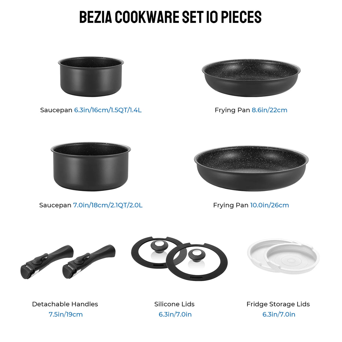 Induction Cookware Set 10 Pieces,