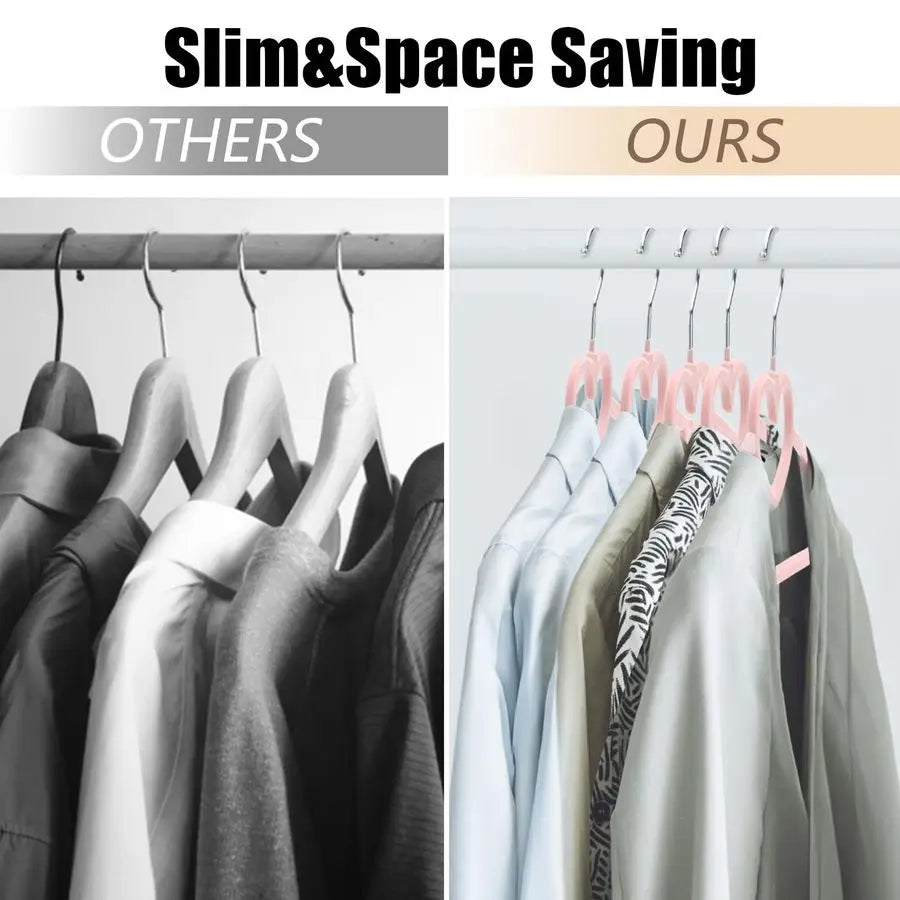 50 Pack Pink Velvet Hangers