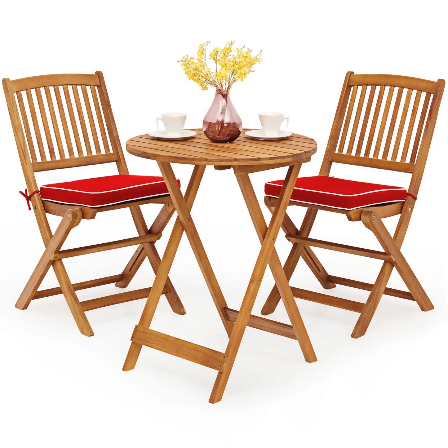 3 Pieces Wood Patio Set